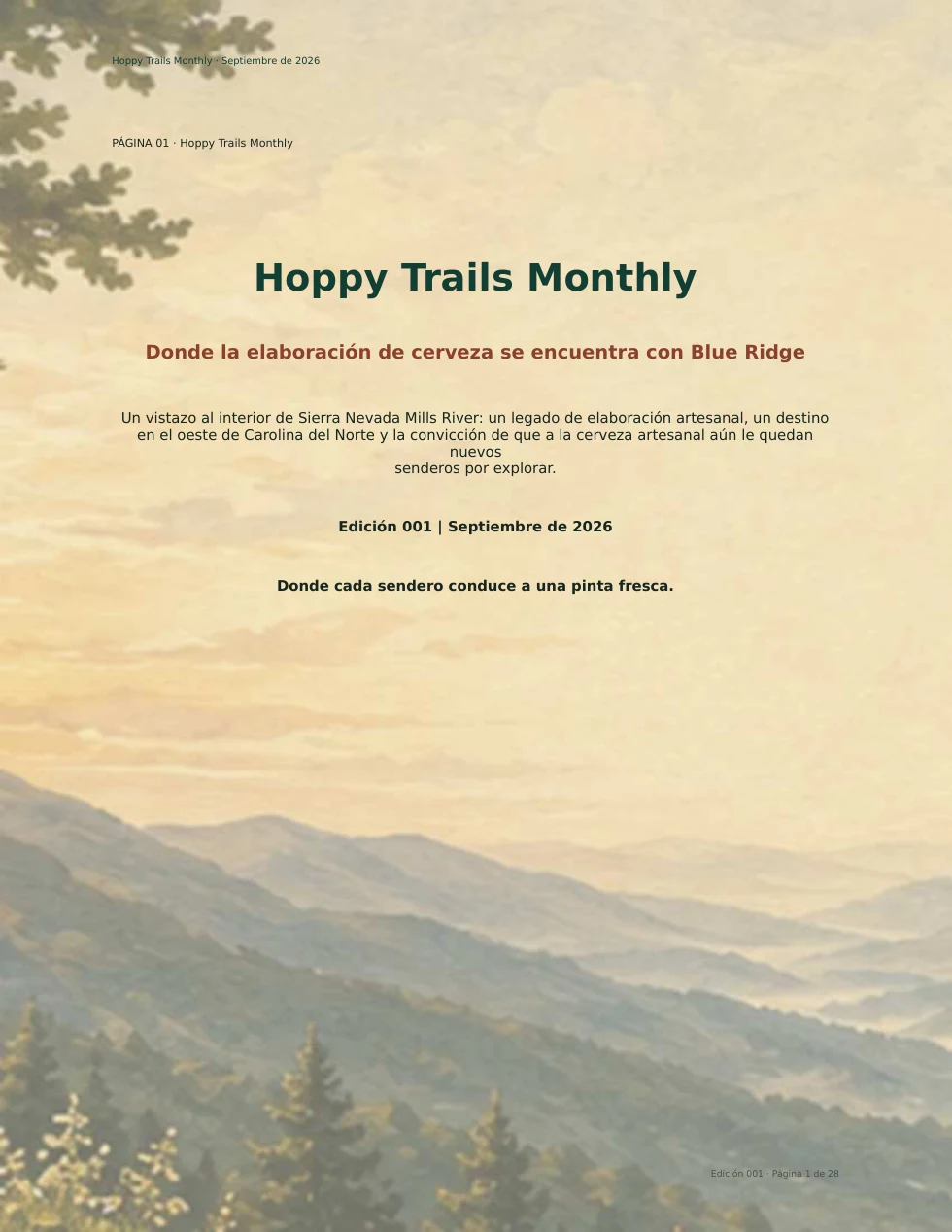 Portada del número 001 de Hoppy Trails Monthly, septiembre de 2026