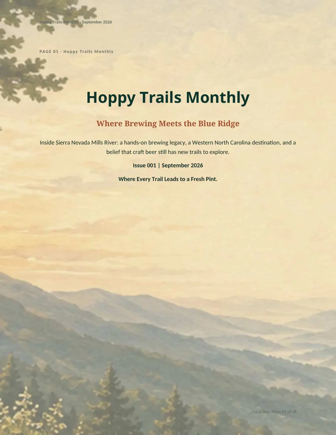 Cover of Hoppy Trails Monthly Issue 001, September 2026